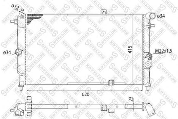 1025251SX Stellox radiador refrigeración del motor