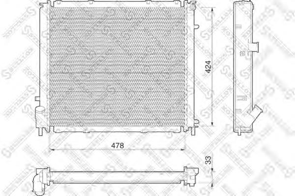 1025264SX Stellox radiador refrigeración del motor