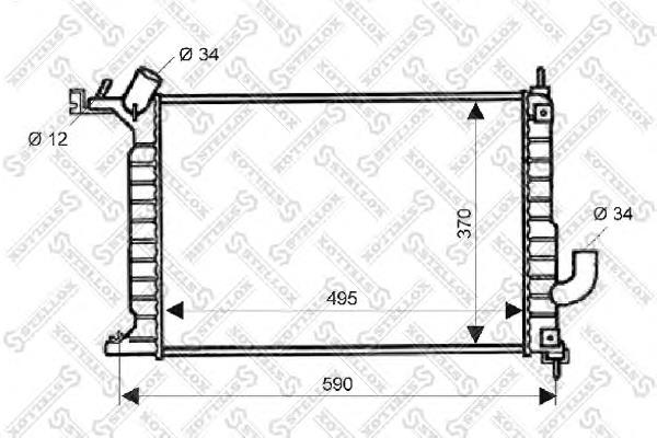 1025262SX Stellox radiador refrigeración del motor