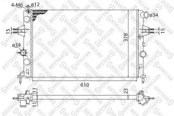 1025266SX Stellox radiador refrigeración del motor