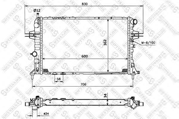 1025265SX Stellox radiador refrigeración del motor