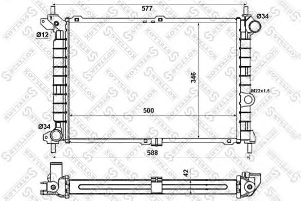 1025259SX Stellox radiador refrigeración del motor