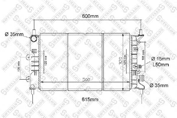 1025213SX Stellox radiador refrigeración del motor