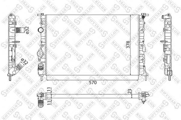 1025238SX Stellox radiador refrigeración del motor