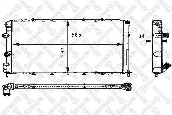 1025237SX Stellox radiador refrigeración del motor