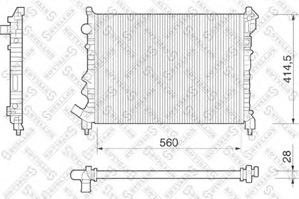 1025230SX Stellox radiador refrigeración del motor