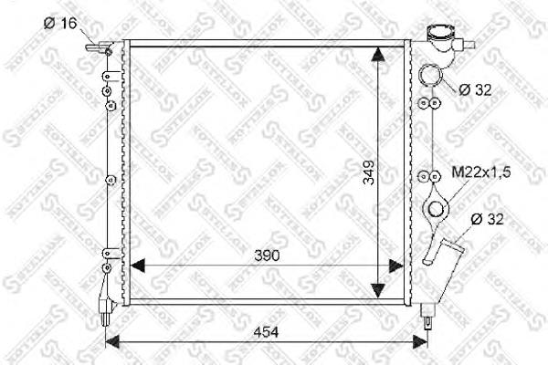 1025293SX Stellox radiador refrigeración del motor