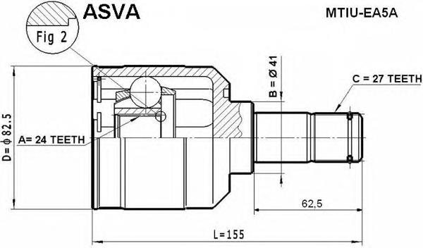 MTIUEA5A Asva junta homocinética interior delantera