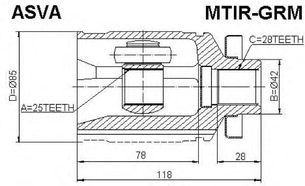 Junta homocinética interior delantera derecha 0411N64RH Febest