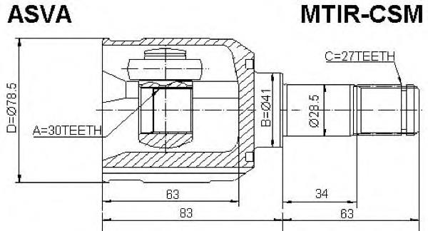 MTIRCSM Asva junta homocinética interior delantera