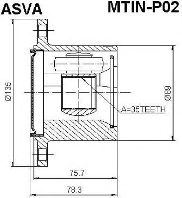 MR528714 Mitsubishi junta homocinética interior delantera derecha