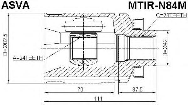 MTIR-N84M Asva junta homocinética interior delantera derecha