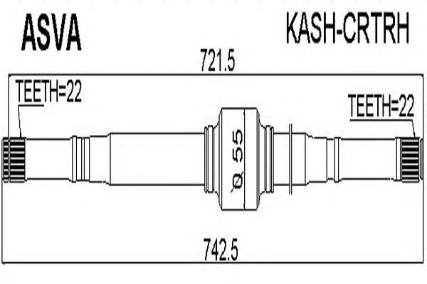 KASHCRTRH Asva árbol de transmisión delantero derecho