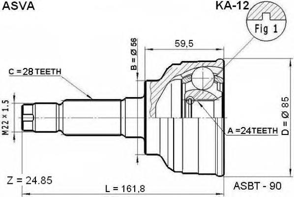 KI12 HDK junta homocinética exterior delantera