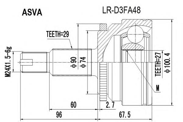 LRD3FA48 Asva junta homocinética exterior delantera