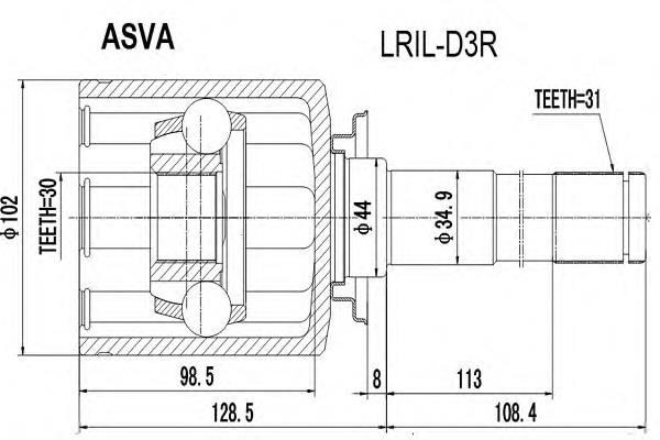 Junta homocinética interior trasera Land Rover Discovery 3 (LR3)