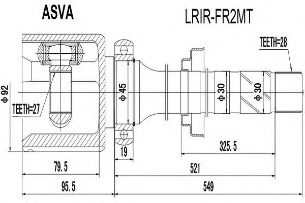 LRIRFR2MT Asva árbol de transmisión delantero derecho