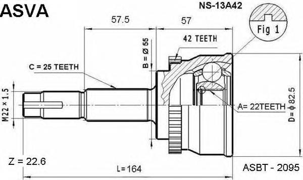 NS13A42 Asva junta homocinética exterior delantera