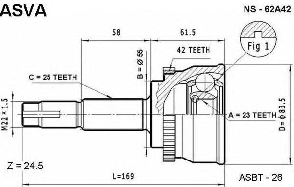 Junta homocinética exterior delantera 392112N560 Nissan