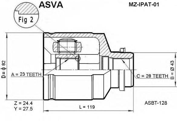 MZIPAT01 Asva junta homocinética interior delantera izquierda