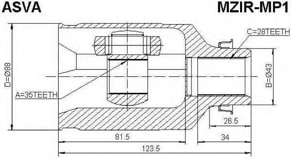 GD4622520A Mazda junta homocinética interior delantera derecha