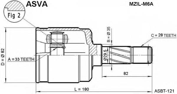 Junta homocinética interior delantera GF0922620 Mazda