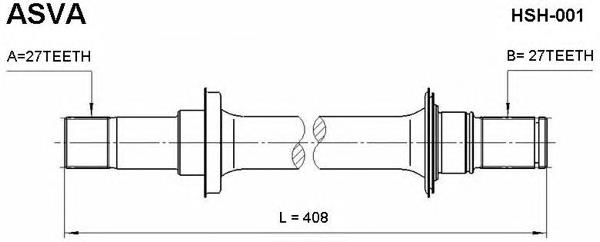 HSH001 Asva semieje de transmisión intermedio