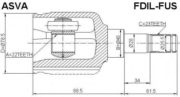 FDILFUS Asva junta homocinética interior delantera izquierda