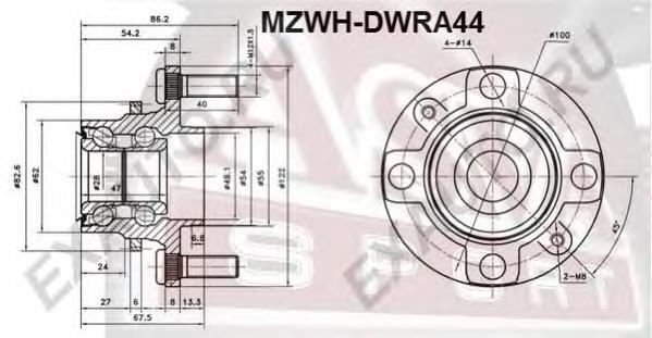 MZWHDWRA44 Asva cubo de rueda delantero