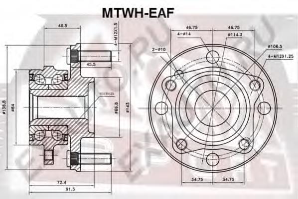 MTWHEAF Asva cubo de rueda trasero