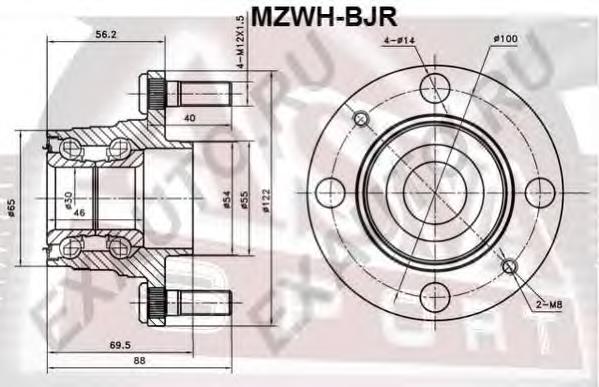 MZWHBJR Asva cojinete de rueda delantero