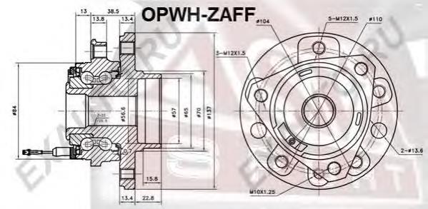 OPWH-ZAFF Asva cubo de rueda delantero