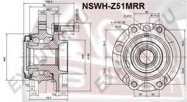 NSWHZ51MRR Asva cubo de rueda delantero