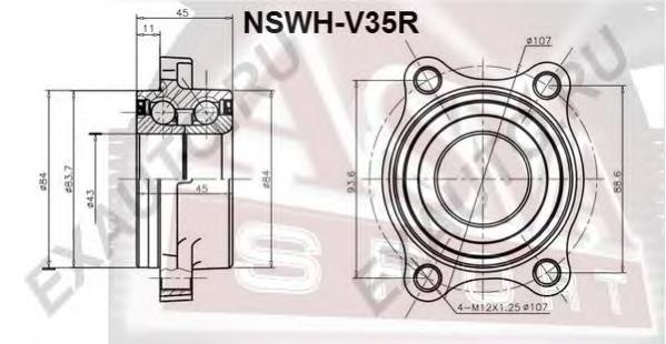 Cojinete de rueda trasero NSWHV35R Asva