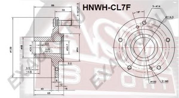 Cubo de rueda delantero HNWHCL7F Asva