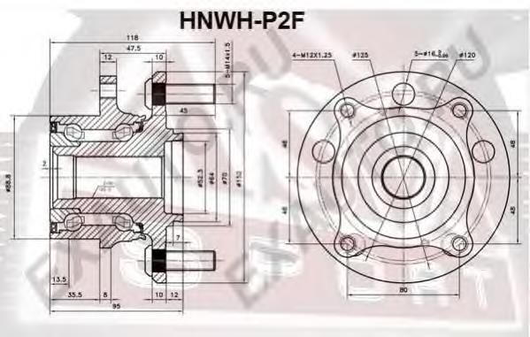 HNWHP2F Asva cubo de rueda delantero