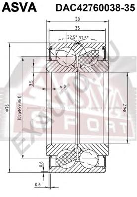 DAC42760038-35 Asva cojinete de rueda delantero