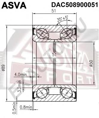 DAC508900051 Asva cojinete de rueda trasero