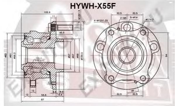 HYWHX55F Asva cubo de rueda delantero