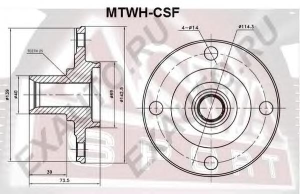 MTWHCSF Asva cubo de rueda delantero