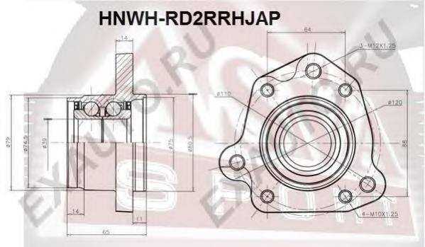 Cojinete de rueda trasero 42200S10018 Honda