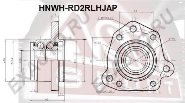 Cubo trasero izquierdo 0382RD2RLHJAP Febest