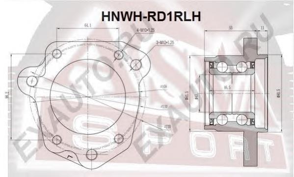 HNWHRD1RLH Asva cojinete de rueda trasero