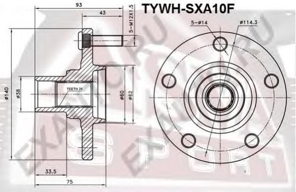 TYWHSXA10F Asva cubo de rueda delantero