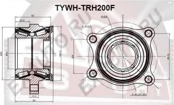 Cojinete de rueda delantero TYWHTRH200F Asva