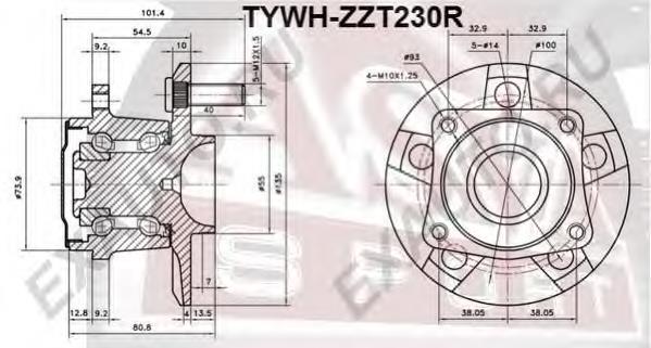 TYWHZZT230R Asva cubo de rueda trasero