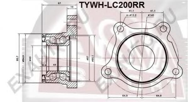 TYWHLC200RR Asva cojinete de rueda trasero