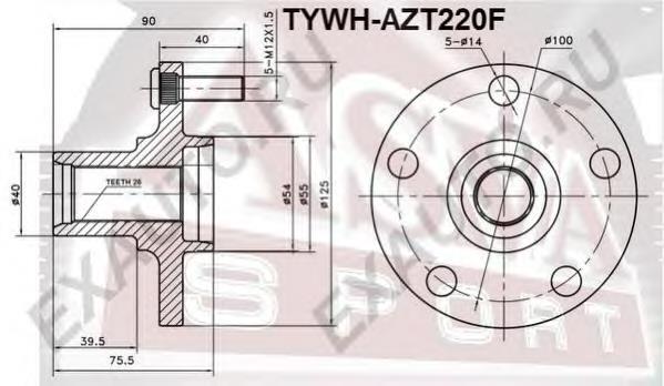 TYWHAZT220F Asva cubo de rueda delantero