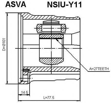 NSIUY11 Asva junta homocinética interior delantera izquierda