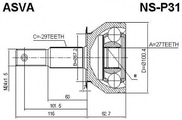 NSP31 Asva junta homocinética exterior delantera